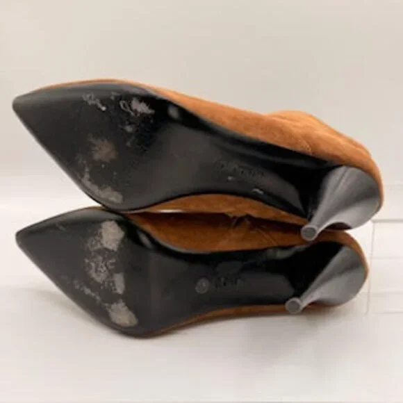 AllSaints Brown Suede Pointed Toe Stiletto Ankle Boots Western Chic 41 (10) - Picture 11 of 16